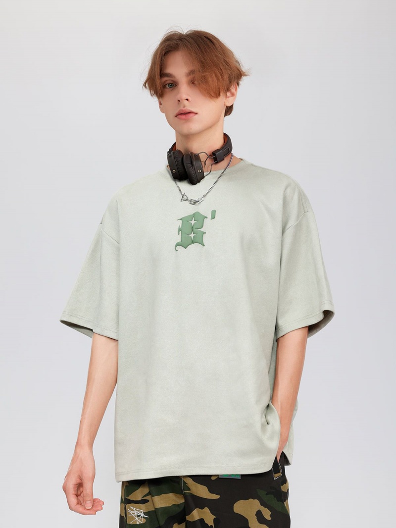 T Shirts Aelfric Eden Vintage Loose Reflective Tee Vert | WWU-58671889